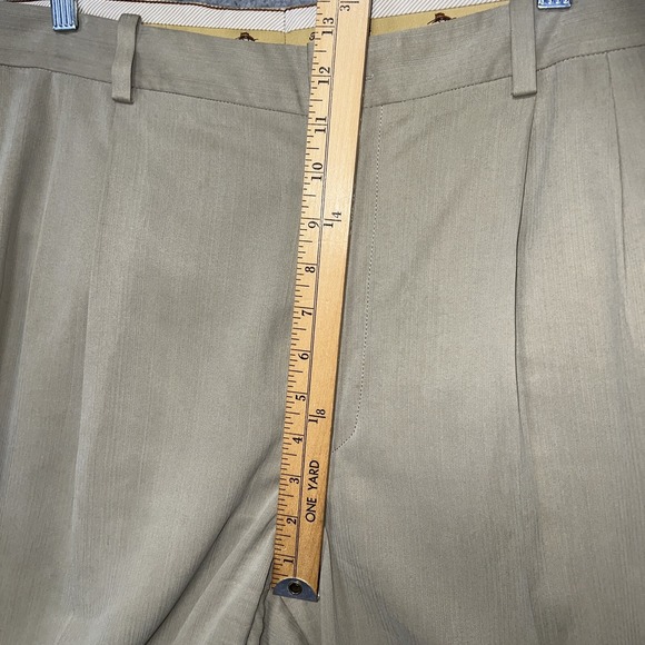 Tommy Bahama Chino Pants Men's Size 38x32 Tan Silk Bamboo Blend Pleated‎ Front - Picture 10 of 13